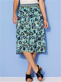 Printed Flared Skirt