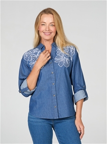 Embroidered Denim Shirt